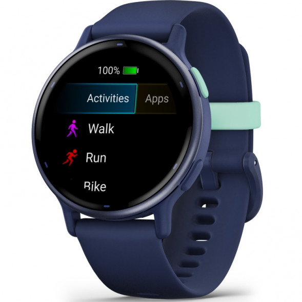 Умные часы Garmin Vivoactive 5, синие с металлически-синим безелем и силиконовым ремешком 010-02862-12 в Грозном