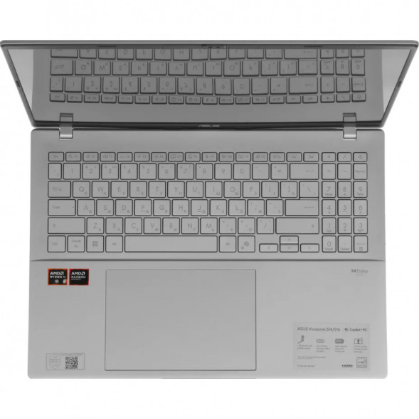 Ноутбук ASUS VivoBook S16 M3607KA-SH131 (16&amp;quot;, OLED, AMD Ryzen AI 5 330 2ГГц, 4 ядра, 16ГБ DDR5, 512ГБ SSD, AMD Radeon 820M, без ОС), серебристый в Грозном