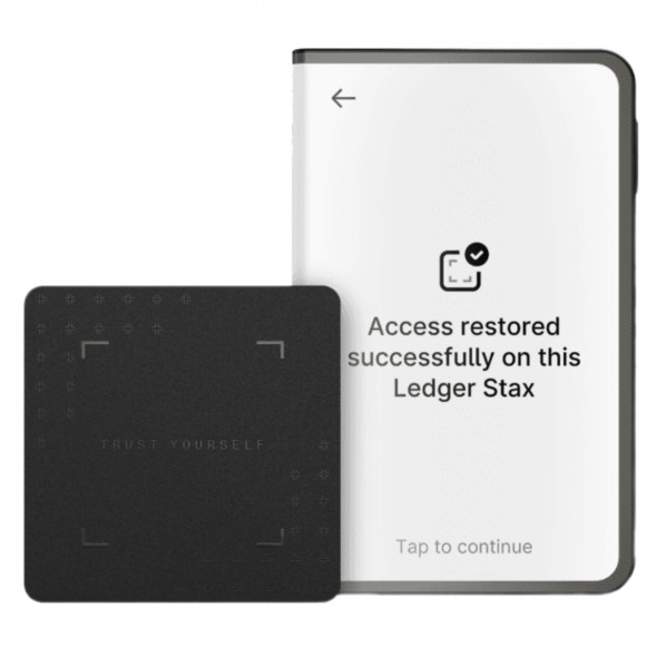 Аппаратный холодный криптокошелек Ledger Stax c чехлом Magnet Shell Black + Recovery Key в Грозном