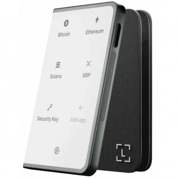 Аппаратный холодный криптокошелек Ledger Stax c чехлом Magnet Shell Black + Recovery Key в Грозном