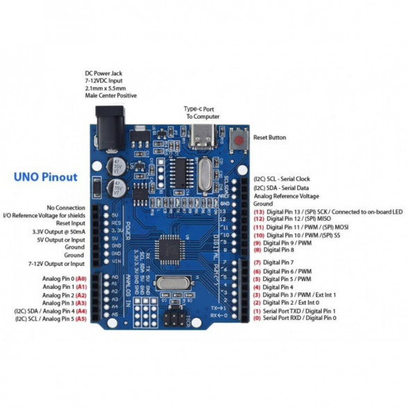 Микроконтроллер Arduino Uno R3 Type-C (совместимый) в Грозном