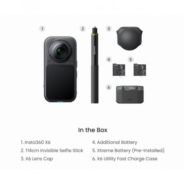 Экшн-камера Insta360 X6 Essentials Bundle, Black в Грозном