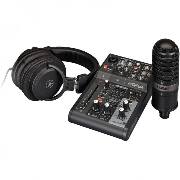 Микшер для стриминга Yamaha AG03MK2 LSPK Live Stream Black с аксессуарами в Грозном
