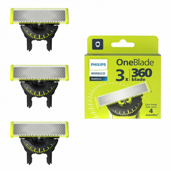 Сменные лезвия Philips OneBlade 360 QP430/50, 3 штуки в Грозном